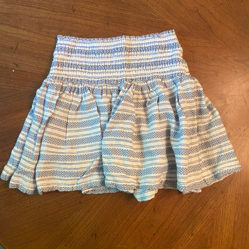 J. Crew Blue and White Textured Skirt